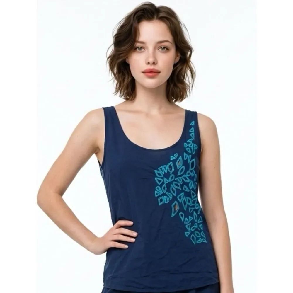 ANTHROPOLOGIE | DELICIA Back Zip Cutout Tank Top Blue Teal Women’s Size Medium